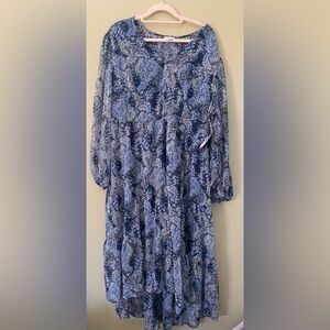 Joie Blue and White Printed Maxi Dress